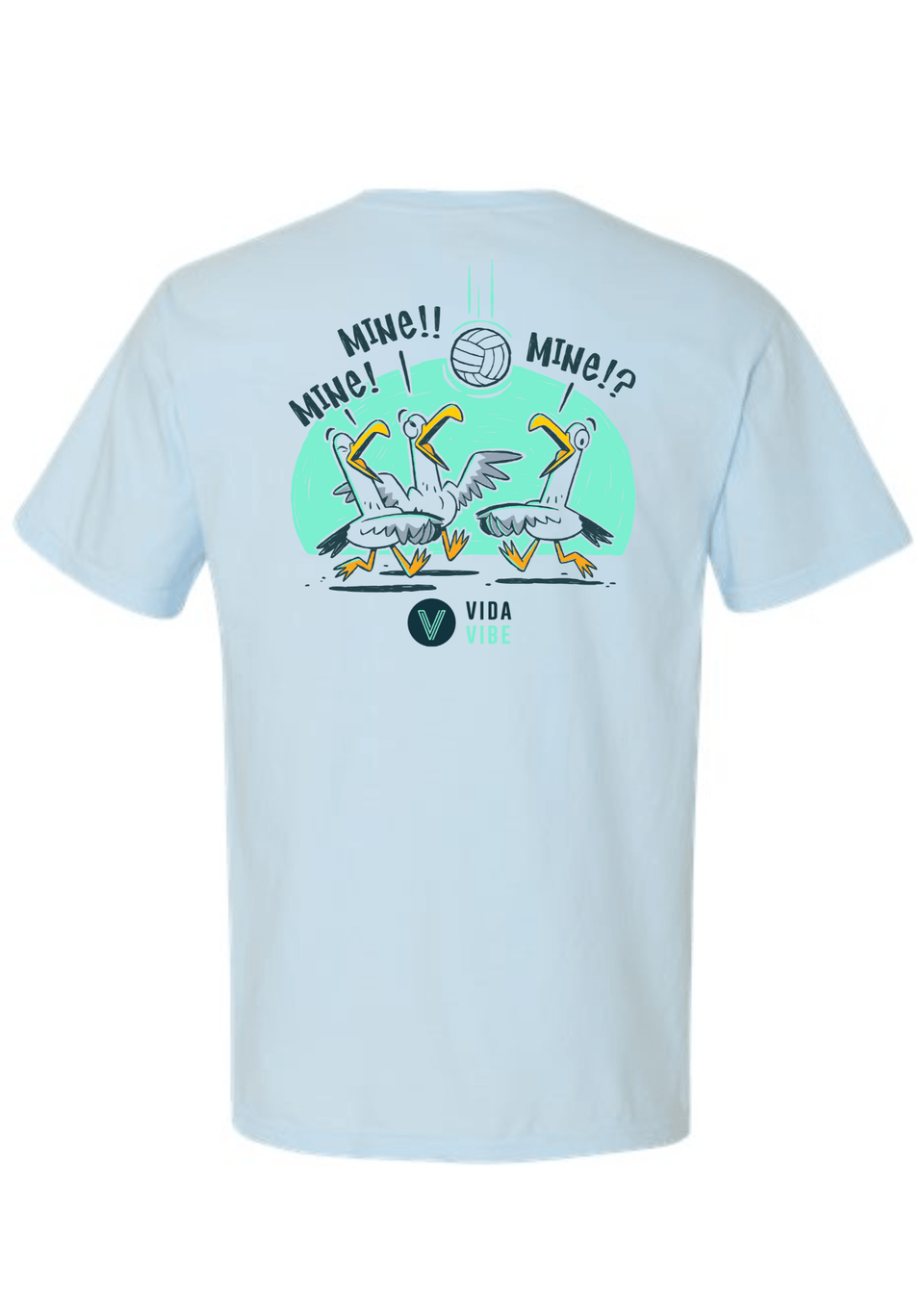 Mine Mine Mine Seagulls Volleyball Blue Tee